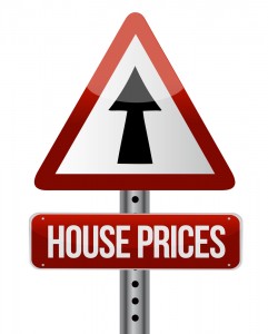 Road Sign House Prices Up Arrow